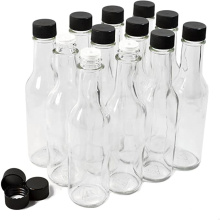 90ml 150ml 5oz 250ml round spice hot sauce glass bottle with plastic screw lid